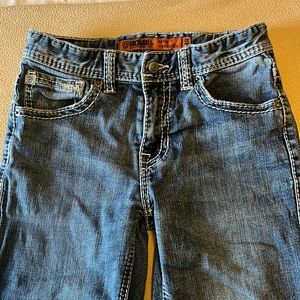Like New Rock & Roll Denim BB Gu* Bootcut Size 14 Regular with adj. waste